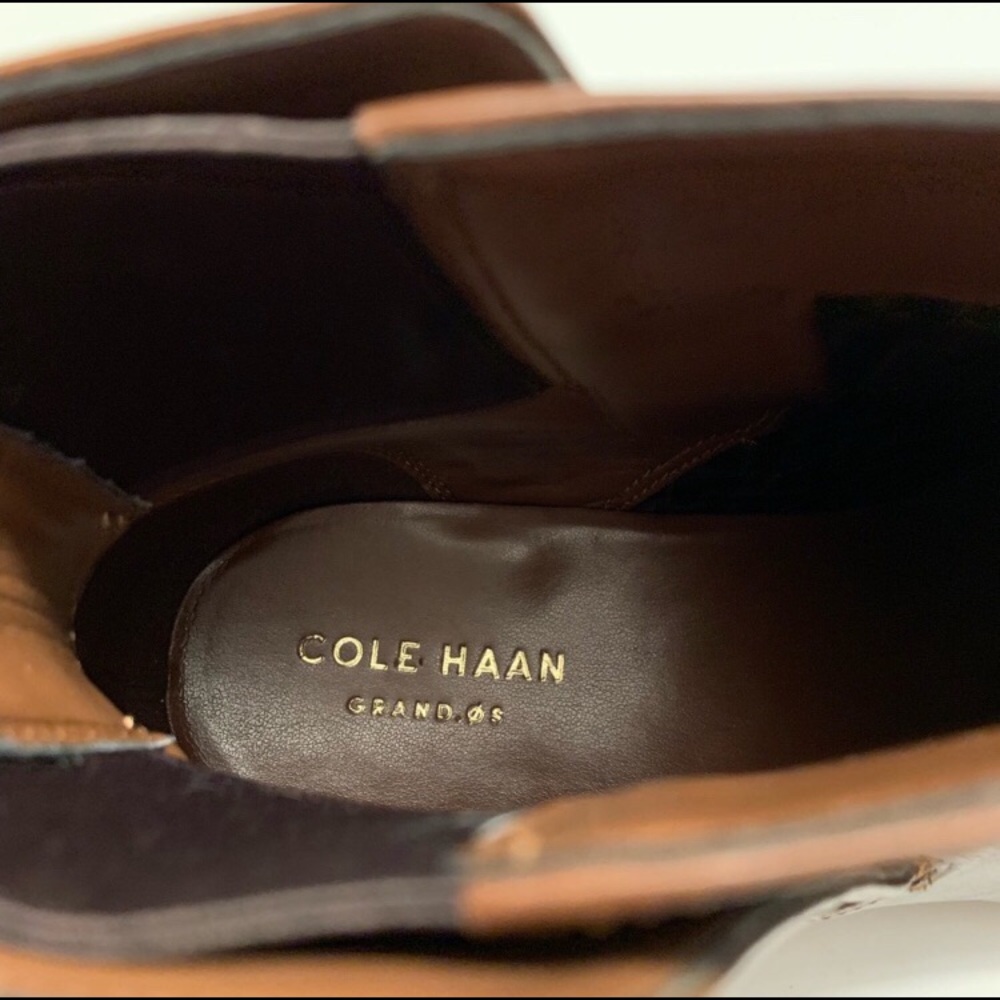 Cole Haan Grand Chestnut Brown Leather Boots EUC - Picture 4 of 8